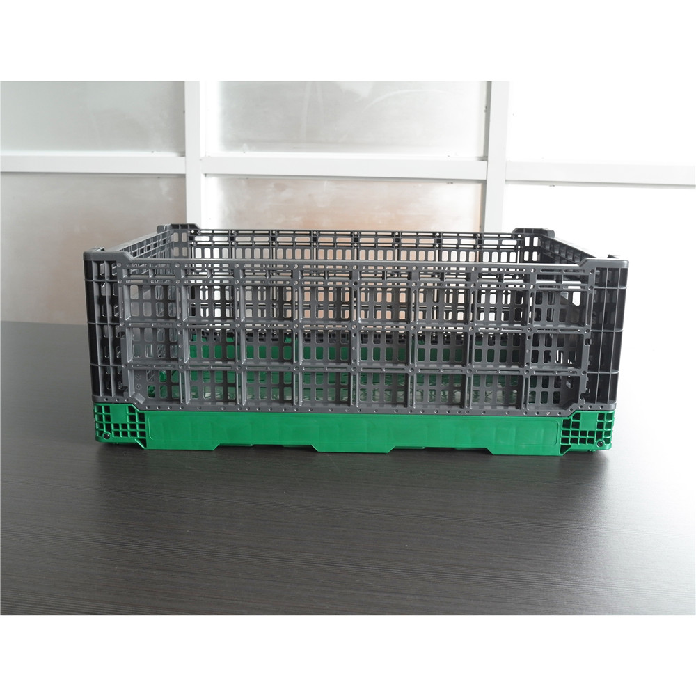 QUANYUN  Efficient Recyclable Nestable PP Plastic Foldable Solid Crate KN604022W-Q3