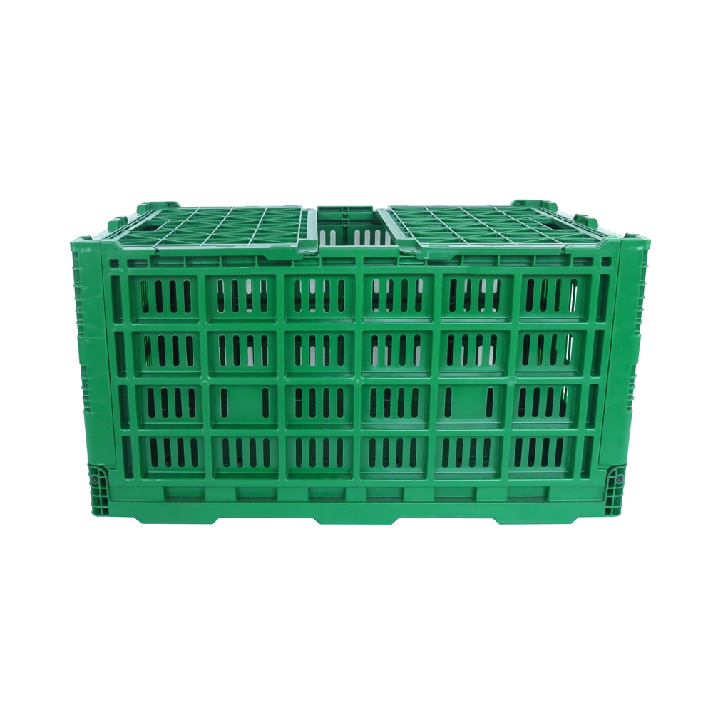 QUANYUN Large Recyclable Foldable Collapsible Plastic Crate PP Mesh Storage Basket KB604030C