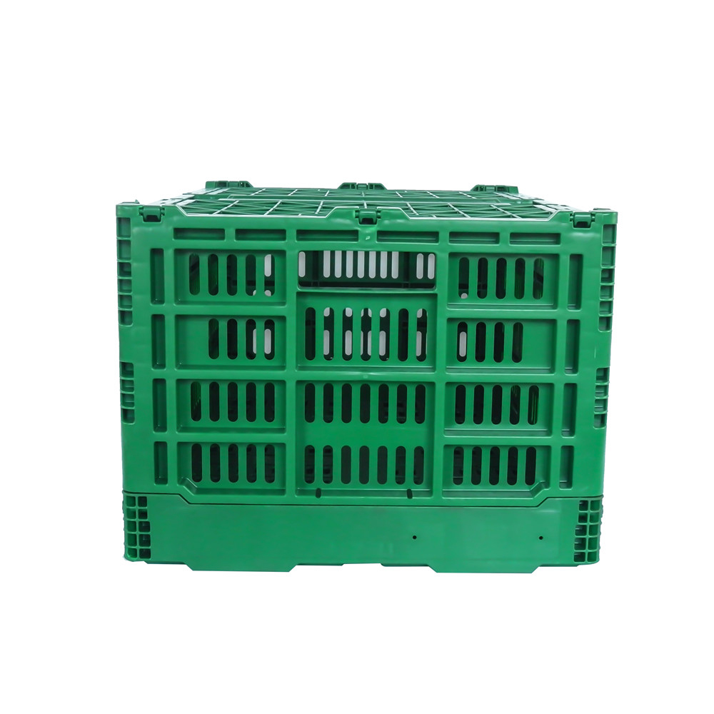 QUANYUN Large Recyclable Foldable Collapsible Plastic Crate PP Mesh Storage Basket KB604030C