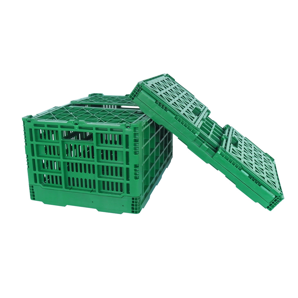 QUANYUN Large Recyclable Foldable Collapsible Plastic Crate PP Mesh Storage Basket KB604030C