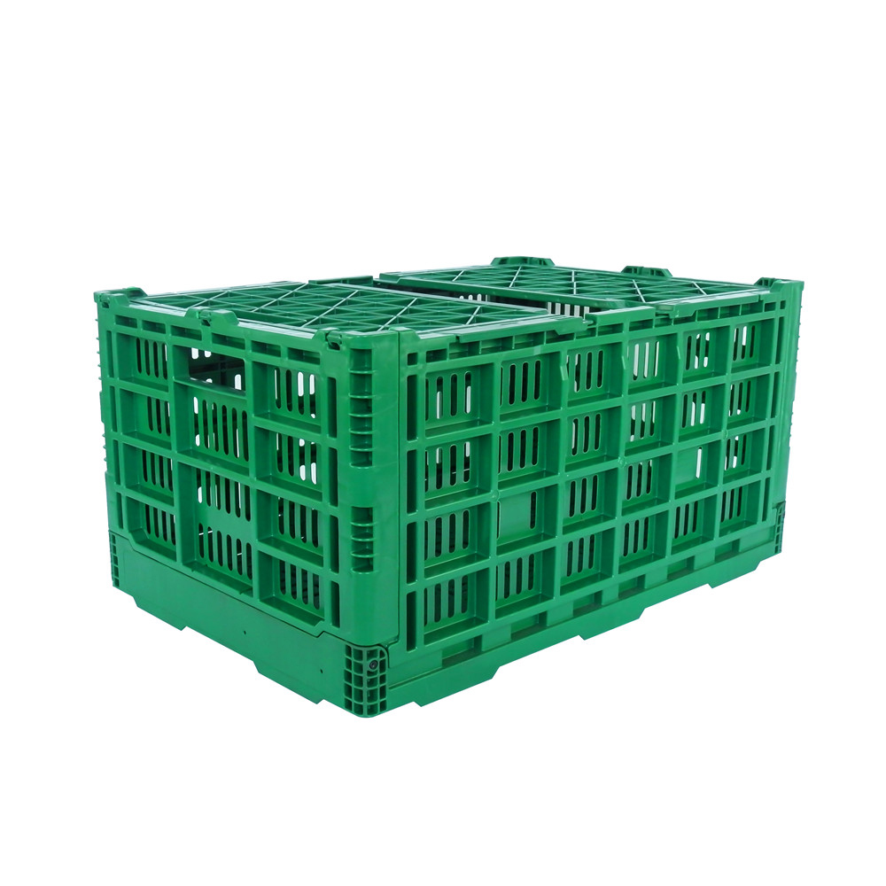 QUANYUN Large Recyclable Foldable Collapsible Plastic Crate PP Mesh Storage Basket KB604030C