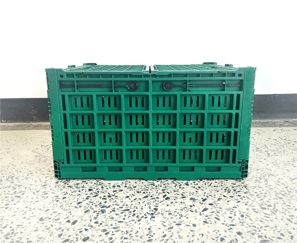 QUANYUN Nestable Lightweight Plastic Crates Heavy Duty Foldable PP Mesh Basket KB605034C