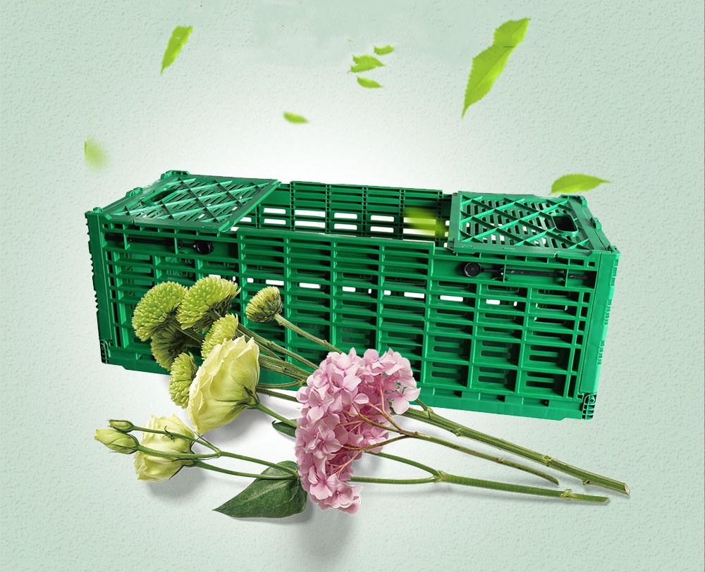 QUANYUN Collapsible Heavy-Duty Recyclable PP Plastic Fruit & Vegetable Crate KB1004034C