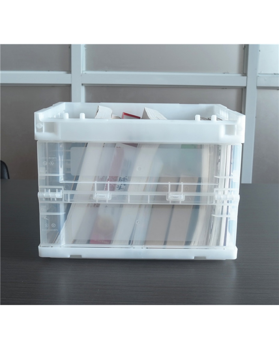 QUANYUN Stylish Eco-Friendly Recyclable PP Material Folding Basket Solid Design Plastic Crate XS362627W