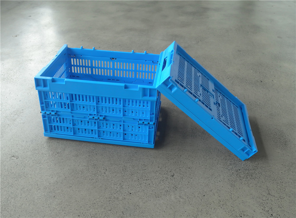 QUANYUN Vented Supermarket Shopping Fruit Picnic Foldable Plastic Mesh Crate KK403024W