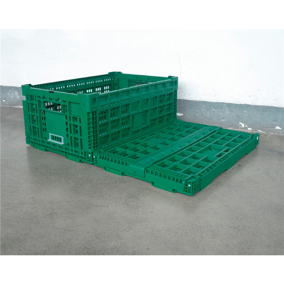 QUANYUN Green Recyclable Durable Solid PP Mesh Collapsible Crate KN604026W-3S