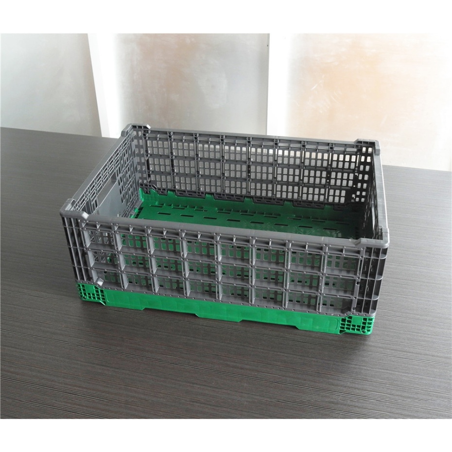 QUANYUN  Efficient Recyclable Nestable PP Plastic Foldable Solid Crate KN604022W-Q3