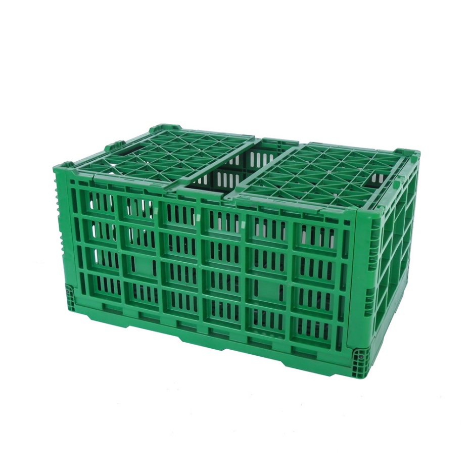 QUANYUN Large Recyclable Foldable Collapsible Plastic Crate PP Mesh Storage Basket KB604030C