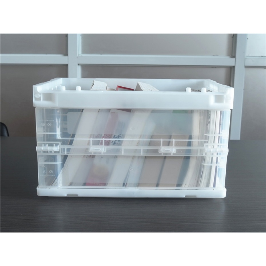QUANYUN Stylish Eco-Friendly Recyclable PP Material Folding Basket Solid Design Plastic Crate XS362627W